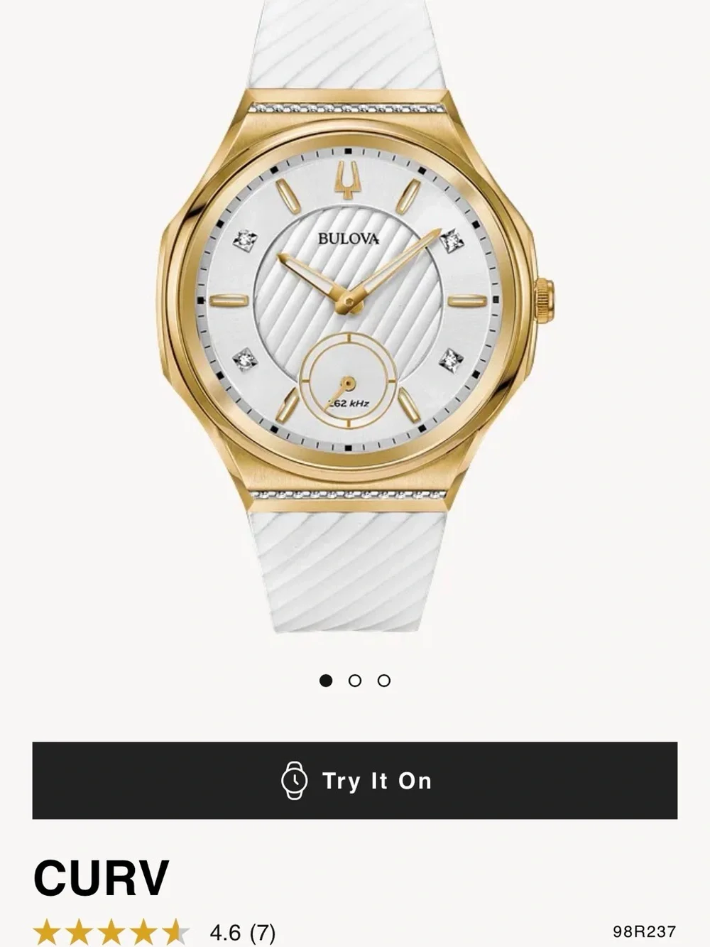 Bulova White and Gold Women's Diamond Accent Watch